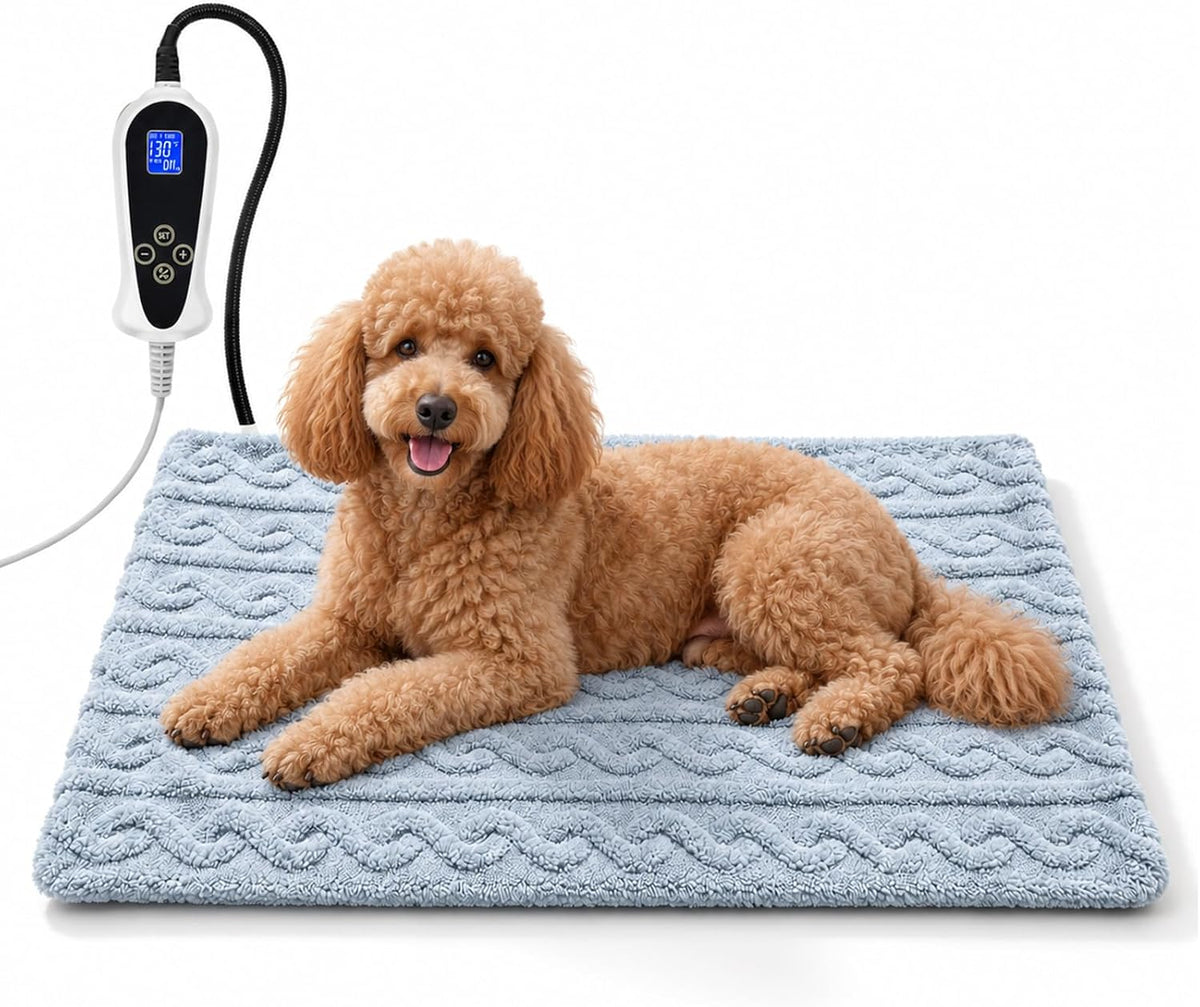 Large Dog Heating Pad 34×21in Obtained MET&UL Dual Certification-Gray – Essentials for Dogs - Grayish blue / 28x18 in