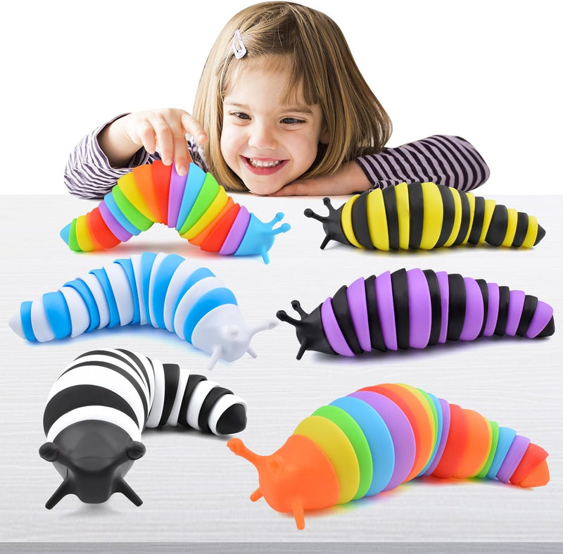 Cevioce Fidget Slug Toy 3Pcs Sensory Toys for - Large-a-6pcs -（share Pack）