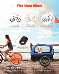 VEVOR Dog Bike Trailer, Supports up to 88 lbs - Blue/Black - image 2