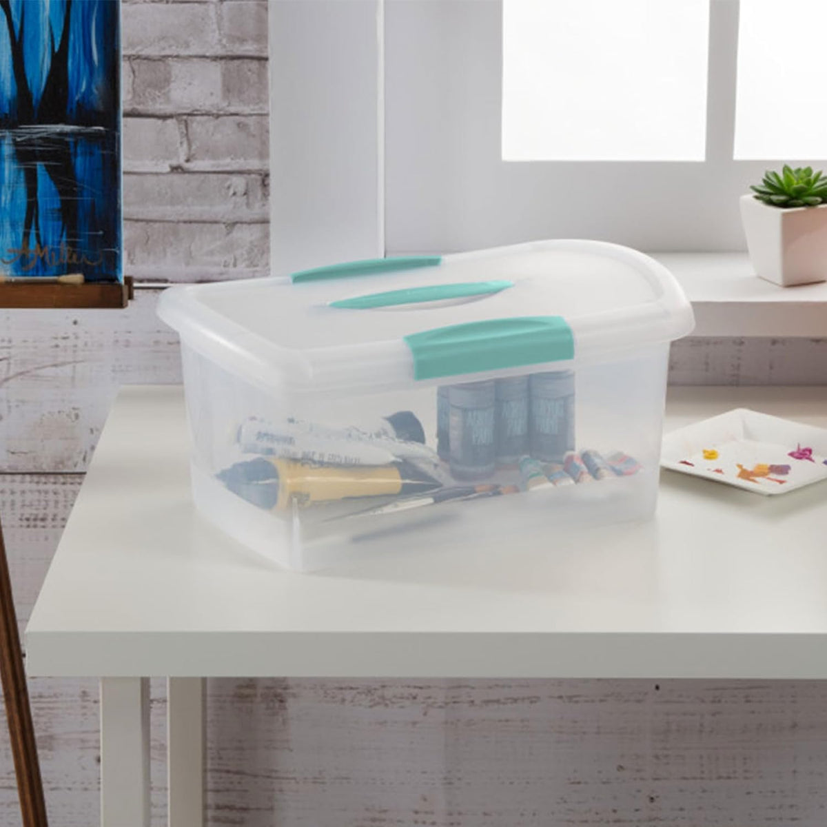 Sterilite Large Nesting ShowOffs, Clear Bin w/Latch Lid & Handle - Medium / 18 Pack - image 3