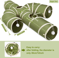 Ownpets Cactus Cat Tunnel 12" with Peek Holes for Indoor Large Cat - Cactus Shape Green / 12 Inches in Diameter - image 3