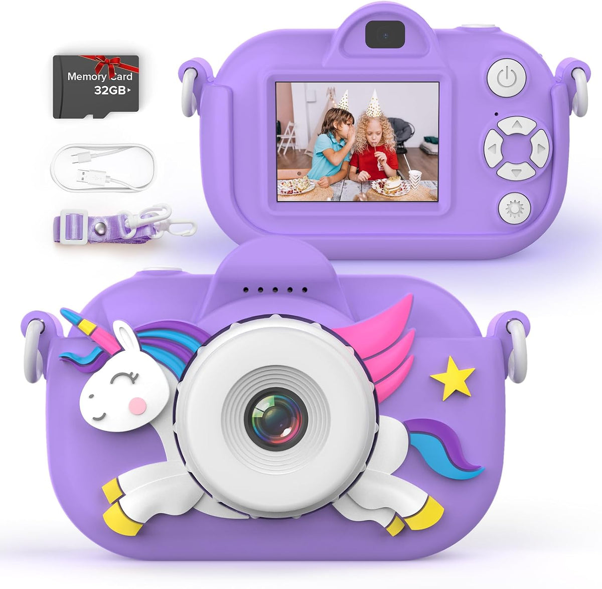 Kids Camera Toddler Toys for Girls Boys Aged 3-12 - Purple