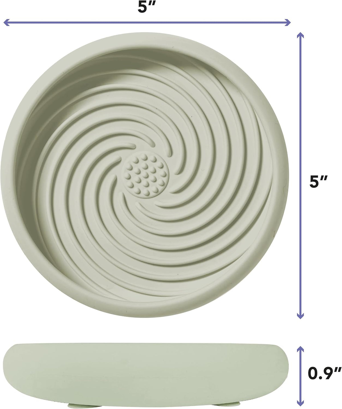 Lick Dish, Silicone Lick Mat + Slow Feeder for Cats & Small Dogs - Sage / Small - image 2