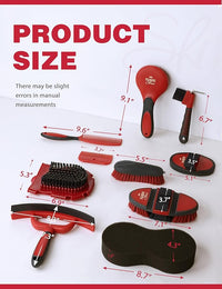 11PCS Horse Grooming Kit Curry Comb Sweat Scraper Horse Bathing Supplies Grooming Tools with Storage Bag Shadowberry