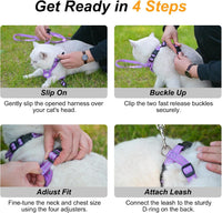 Cat Harness and Leash Set, Escape Proof and Adjustable - Planets Stars Navy Blue / S (Chest: 11 - 16") - image 4