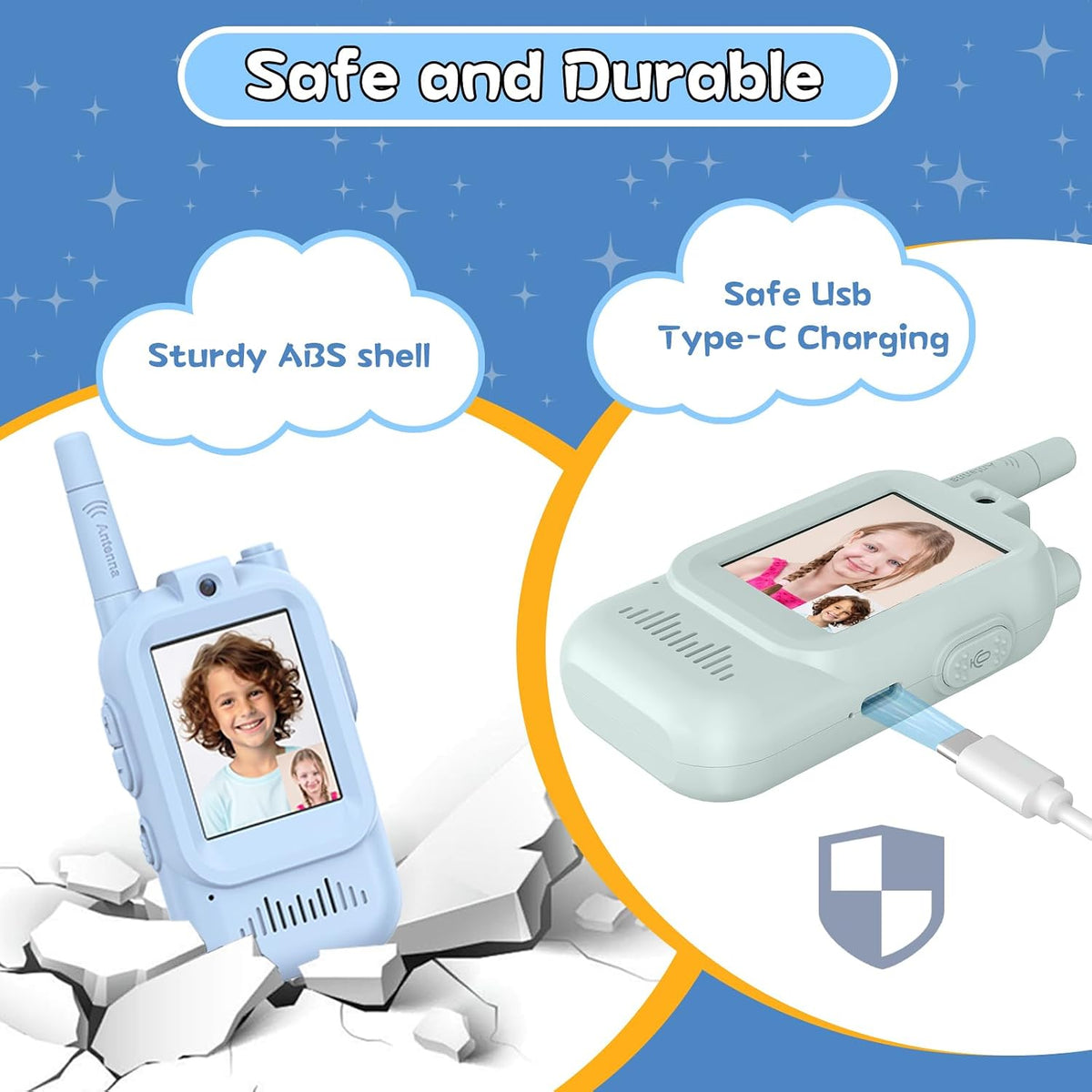 Video Walkie Talkies for Kids - Blue+Green - image 4