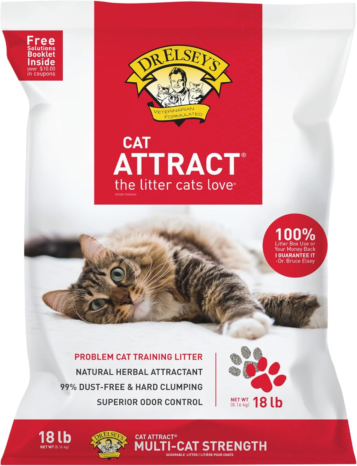 Dr. Elsey's Cat Attract Clumping Clay Cat Litter – Daily Care for Cats - 18 lb