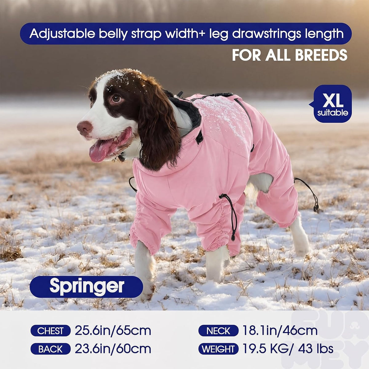 Full Body Dog Coat,Warm Dog Fleece Jackets with Harness Built in Windproof Dogs Snowsuit Zip up Pet - Pink / Small - image 4