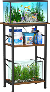 Snughome 10-20 Gallon Fish Tank Stand - Rustic Brown / 10 Gal-3 Tier