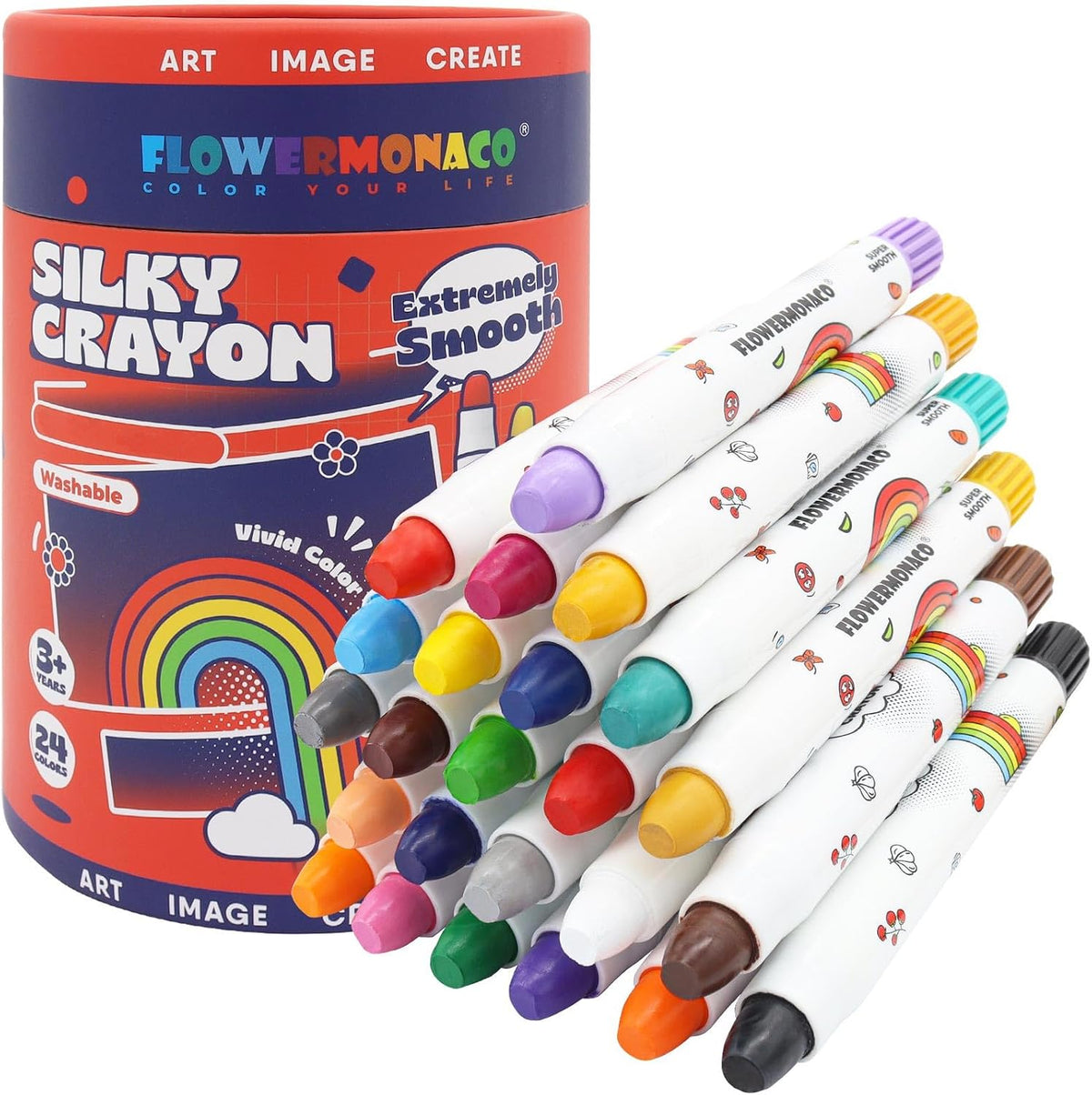 Lebze Washable Jumbo Crayons - 24 Colors