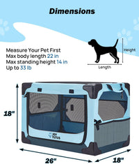 JOYTUTUS Collapsible Dog Crate - 26"L x 18"W x 18"H - image 2