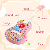 LeeQee 21in Ukulele Guitar for Kids - Pink - image 3