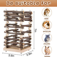 Hanging Apple Wood Rabbit Hay Feeder for Chinchilla Bunny Hamster - image 4