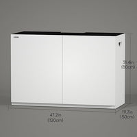 LANDEN Aquarium Stand and Cabinet, Fish Tank, Nano Foam Leveling Mat Included, Contemporary and Simple Design, Wooden Matte White Painted(Stand Only) W47.2xD19.7xH31.5 inches(120x50x80 cm)