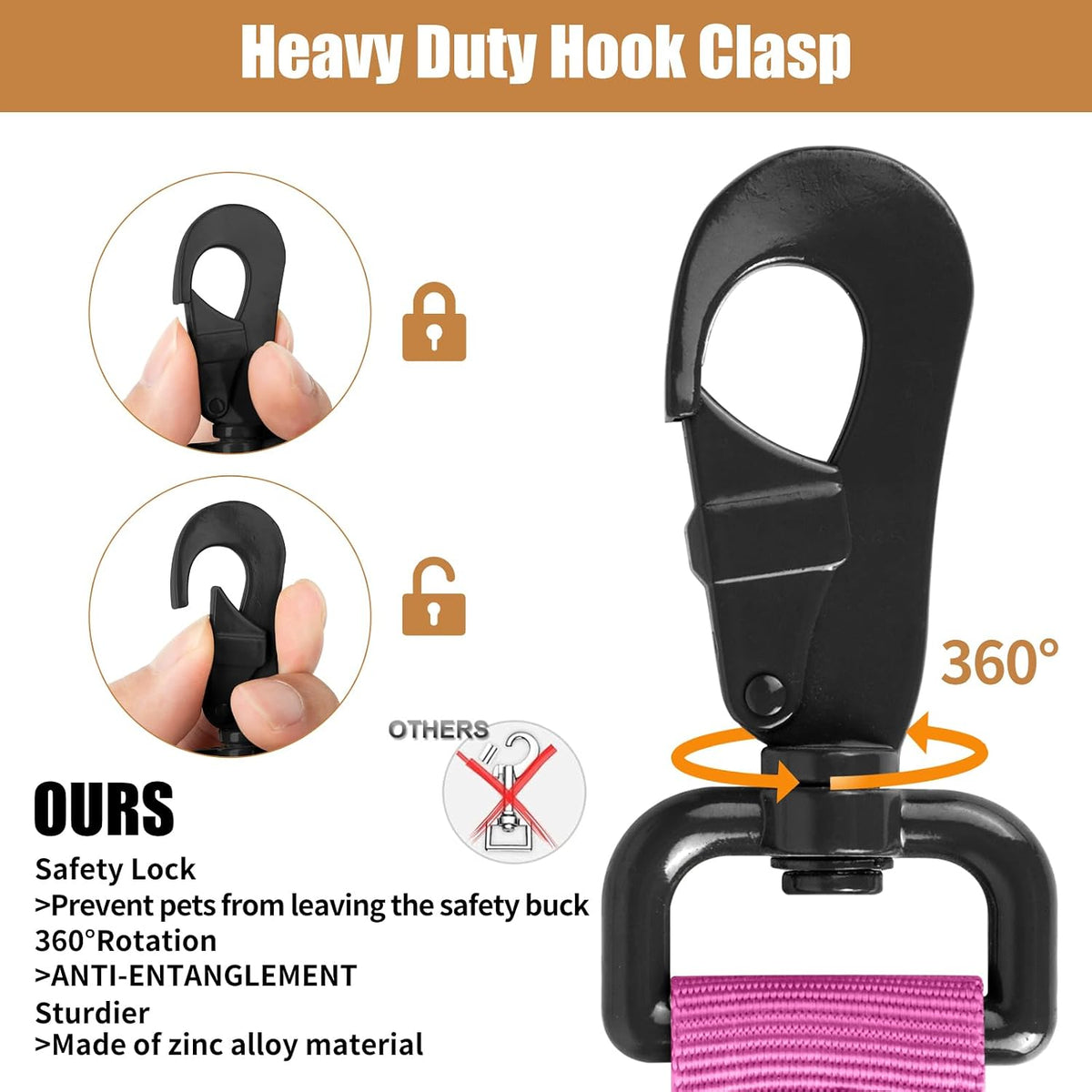 Tactical Dog Collar - Dog Collar with Control Handle for Medium Large Dogs – Essentials for Dogs - Pink Set / XL - image 3