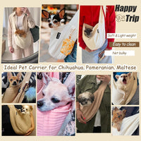 NATUYA Small Dog Cat Carrier Sling - Brown / Canvas-Adjustable Strap - image 3
