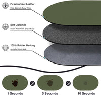 Cat Food Mat Small, 20''x12'' Absorbent Cat Feeding Mat - 20''x12'' / Dark Green - image 2