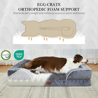 Comfort Expression Dog Beds for Extra Large Dogs, Waterproof Orthopedic Dog Bed Jumbo Breed, PV Washable Dogs Sofa with Removable Cover & Non-Slip Bottom(Dark Grey)