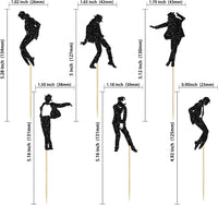 Gyufise 24Pcs Dance King Cupcake Toppers Glitter Jazz Dancers Happy - Black 13 - image 2