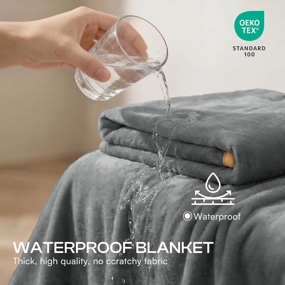Luciphia Waterproof Pet Blanket - S (40" x28") / Grey+white - image 2
