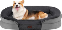 Orthopedic Waterproof Medium Dog Bed Sofa, Gel Memory Foam, 36" – Essentials for Dogs - Dark Grey / Medium(36 x 25.5 x 6 inch)