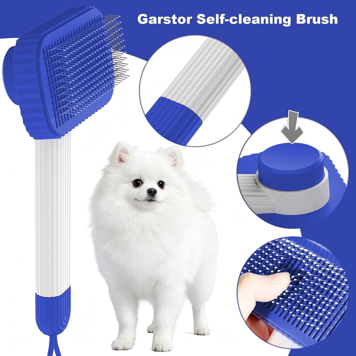 Cat brush, Cat Brush for Long or Short Haired Cats – Essentials for Cats - Sapphire - image 4