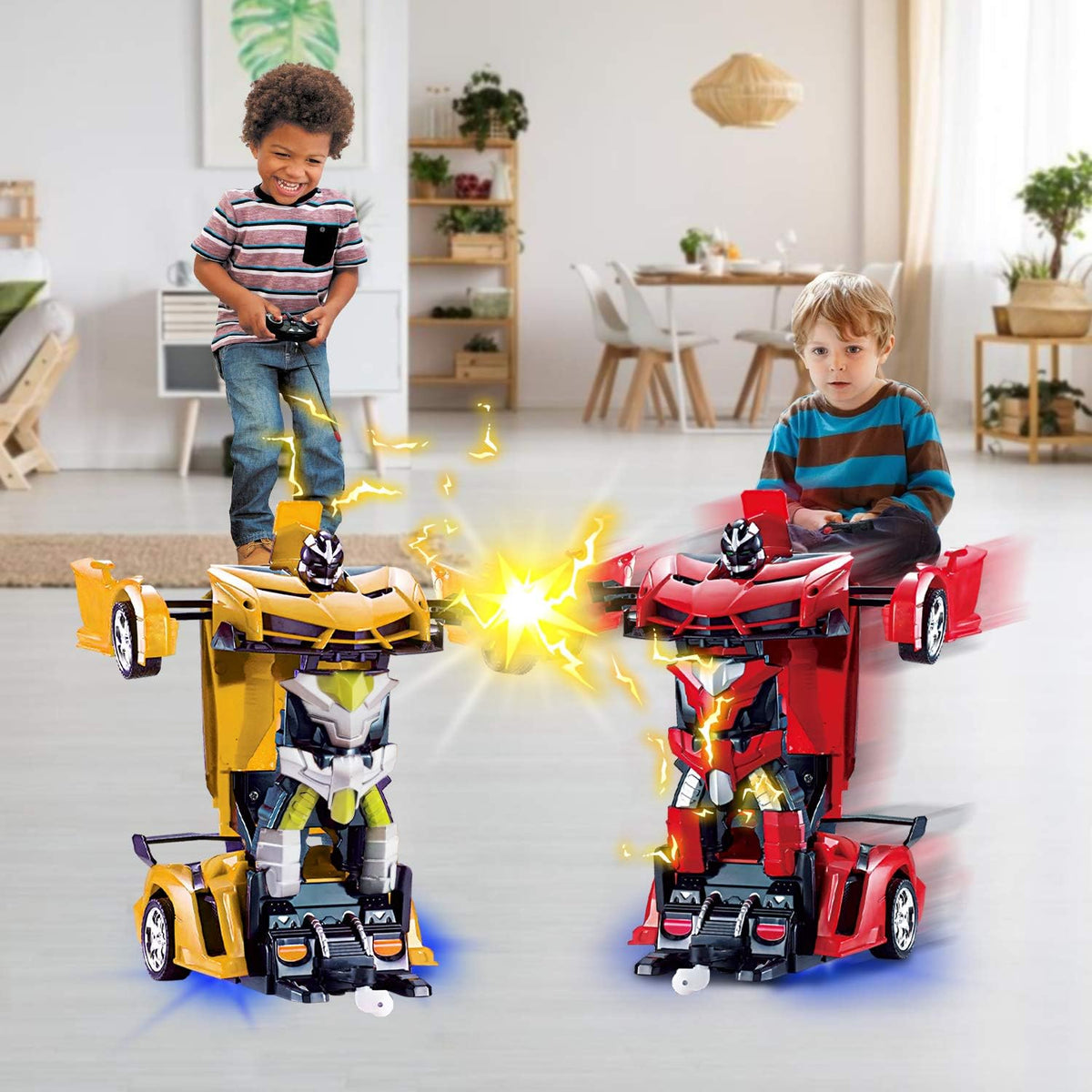 AMENON Remote Control Car, Transform Robot Toys for Boys Teens - Yellow - image 4