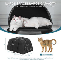 Petsfit Cat Carrier with Wheels, Removable Spinner Wheels - 25.5"L x 14.0"W x 14.0"H / Black - image 2