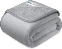 PetAmi Waterproof Dog Blanket Puppy Couch Bed Cover Queen 90x90 - Light Gray / Small (24x32)