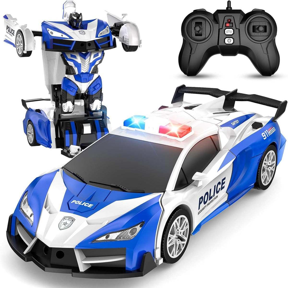 Spider Remote Control Car with Police Light - Blue