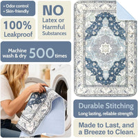 Washable Pee Pads for Dogs, Non-Slip Potty Pads - Navy & Ecru / 48"x32" (Pack of 2) - image 3