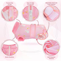 Lukovee Recovery Suit for Dogs, Zipper-On Onesie for Female Male Dog, Abdominal Wounds Cone E-Collar Alternative, Prevent Licking Spay (3XL, A-Pink)