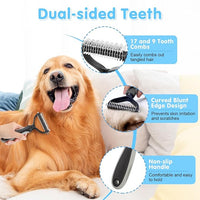 Cat Grooming Brush, 9PCS Dog Brush Kit with Pet Nail Clipper and File, Deshedding Brush for Cats, Cats Dog Shedding Brushs for Small Large Pets, Includes Flea Comb, Bath Brushs,Undercoat Rake (Grey)