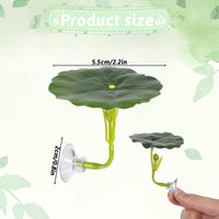 3 Pcs Betta Fish Leaf Hammock Soft Aquarium Decor Plastic Plants - Lotus leaf with buds - image 2