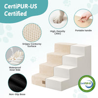 COZY KISS Dog Stairs for Small Dogs - Slope-Beige / 4 / 15.7x23.6x15.7 inch - image 3