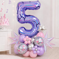 40'' Purple K-pop Number 5 Balloon for Girl 5th Birthday Party - Purple / Number 5 - XXL - image 3