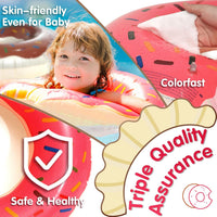 DMAR Donut Pool Float, Donut Tube & Ring for Beach & Pool - Set of 4 （Pink & Brown 30in） - image 3