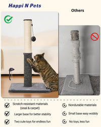 Cat Scratching Post, Cat Scratchers for Indoor Cats with Toys – Essentials for Cats - 29.5" / Smokey Gray - image 4