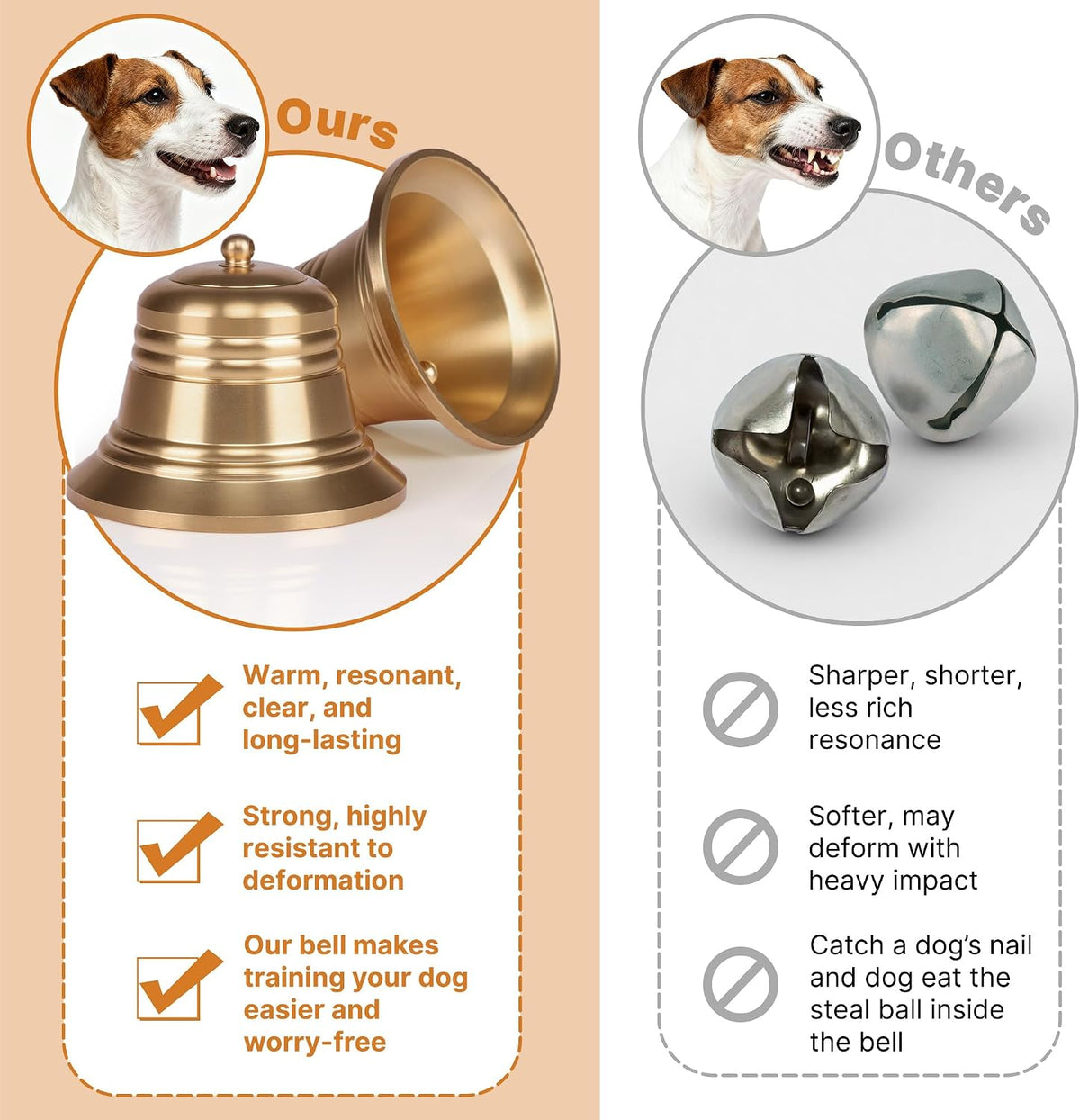 Leather Dog Door Bells for Potty Training - One Dog Bell / Brown/Leather - image 4