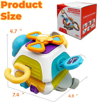 WYCYJU 10-sided busy cube for toddlers with spinner, steering wheel, gears and shift lever - view 7
