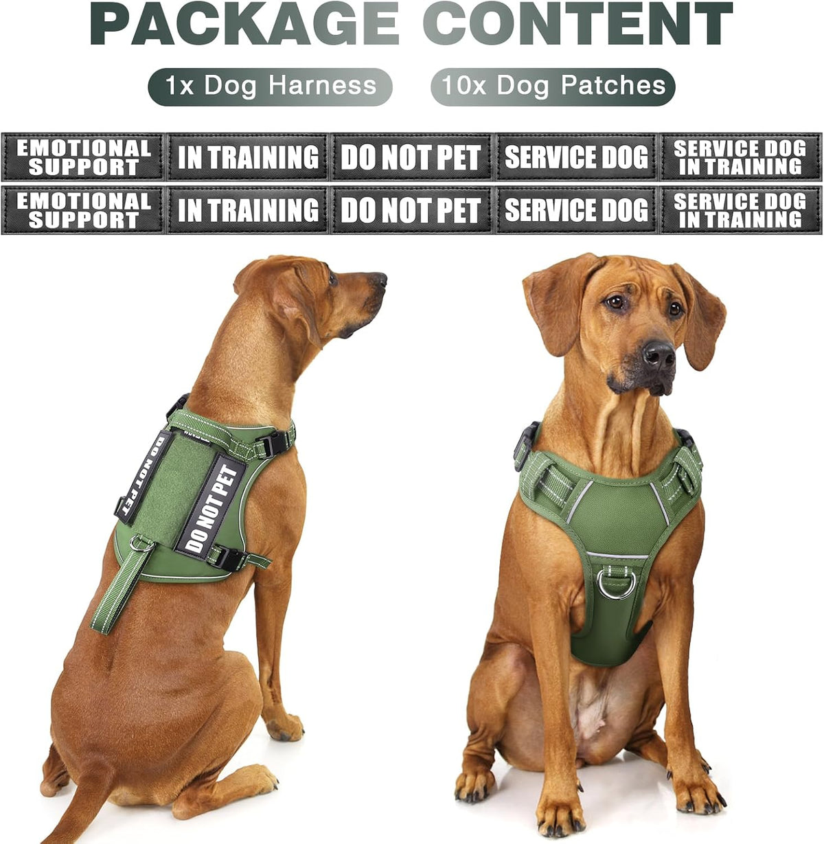 WINSEE Tactical Dog Harness - X-Large / Green - image 2