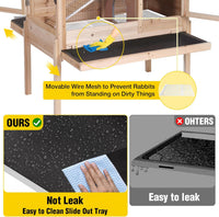 Aivituvin 2-Story Natural Wood Guinea Pig Cage Rabbit Hutch Indoor - image 4