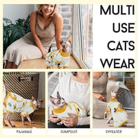 DENTRUN Cat Surgery Recovery Suit Female Male Soft Onesie, Kitten Surgical Collar Cone Alternative Shirt, Abdominal Wounds Anti-Licking Pajama for Small Pets Spay, Cat Body Suit Post Surgery