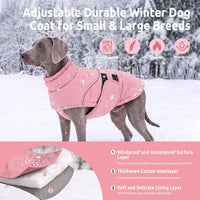Dog Winter Jacket, Dog Windproof Reflective Jacket for Golden Retriever – Essentials for Dogs - Pink / XXXX-Large - image 2
