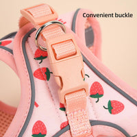Step in Dog Harness and Leash Set, Pet Vest Harness - strawberry / S - image 2