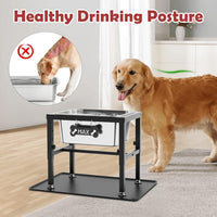 1.2 Gallon Elevated Large Dog Water Bowl with Mat - Black-2.8 gal & mat / Height: 9.4-14.2"