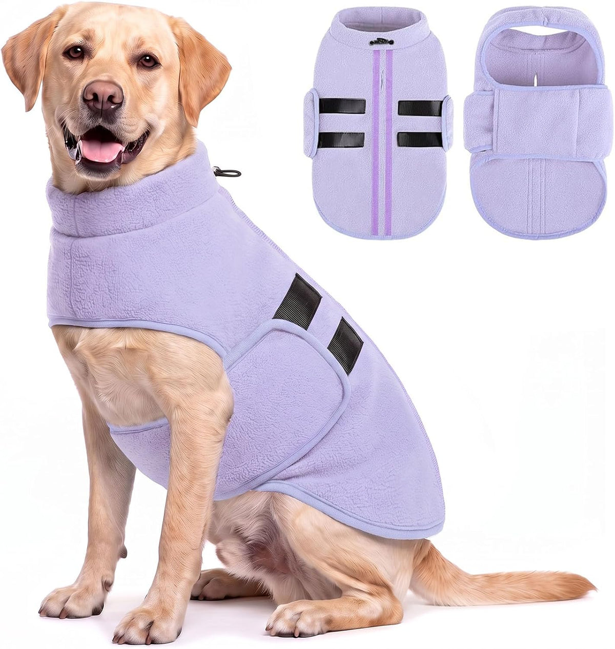 Small Dog Sweater,Soft Fleece Dog Vest Dog Jacket with Leash Hole – Essentials for Dogs - Lilac / XX-Large