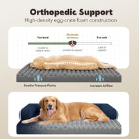 Orthopedic Washable Dog Bed with Bolster for Medium to Large Dogs – Essentials for Dogs - 36.0"L x 27.0"W x 7.0"Th / Navy Blue - image 3