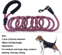 MayPaw Rope Dog Leash, Thick Leash for Medium Large Dogs - pink black / 1/2" * 10' - image 4