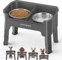 URPOWER Elevated Dog Bowls - Grey / Small
